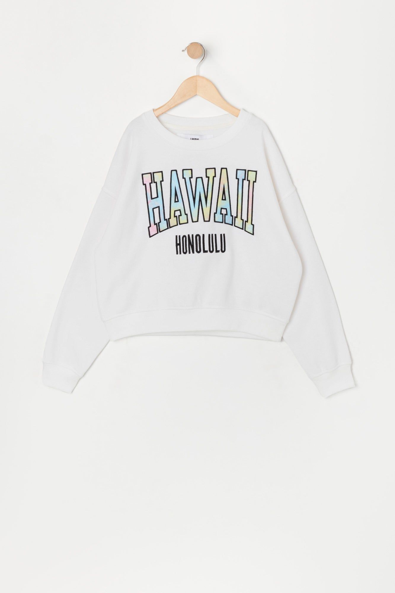 Girls Hawaii Twill Embroidered Sweatshirt sold by Urban Planet