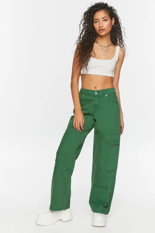 Pantalon cargo mi-taille en denim sold by Urban Planet