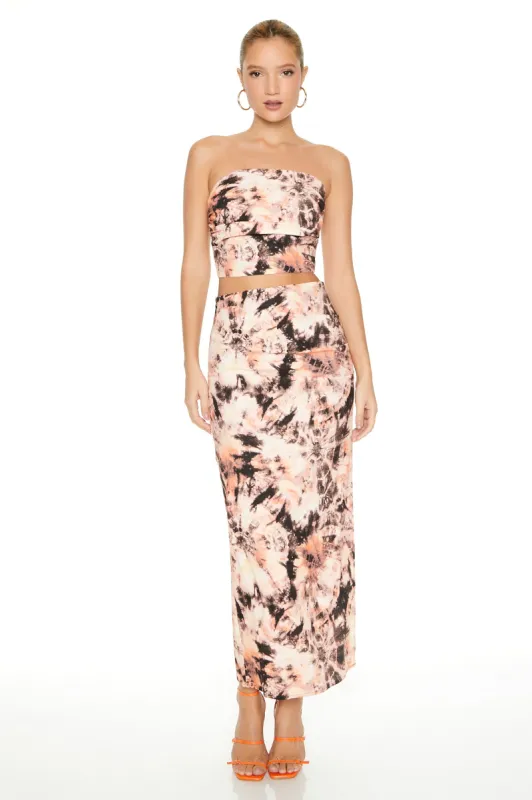Tie Dye Tube Top and Maxi Skirt 2 Piece Set sold by Urban Planet