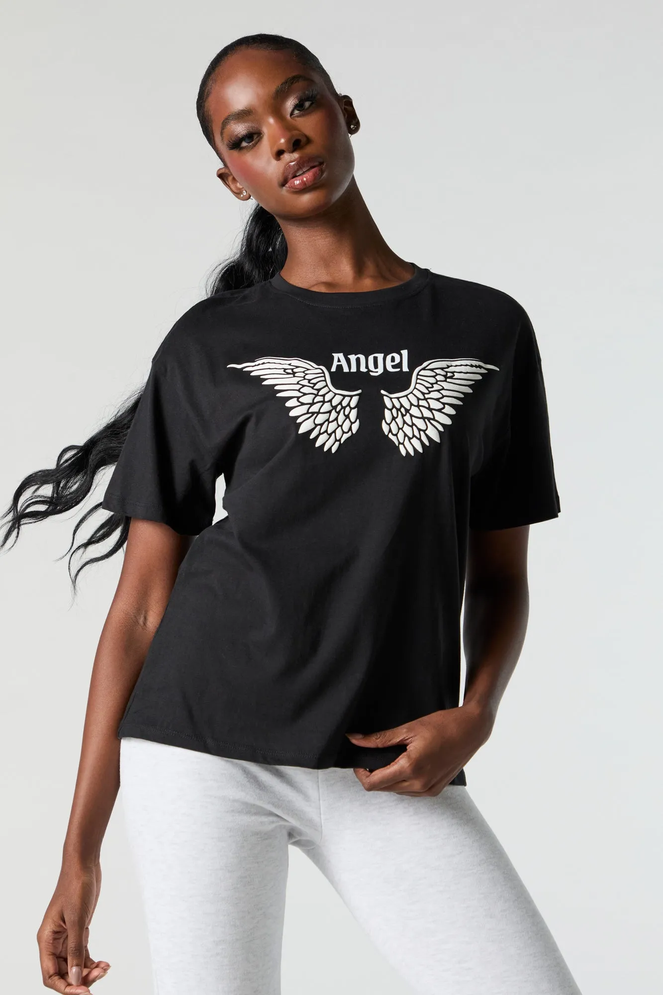 Angel Graphic Boyfriend T-Shirt sold by Urban Planet