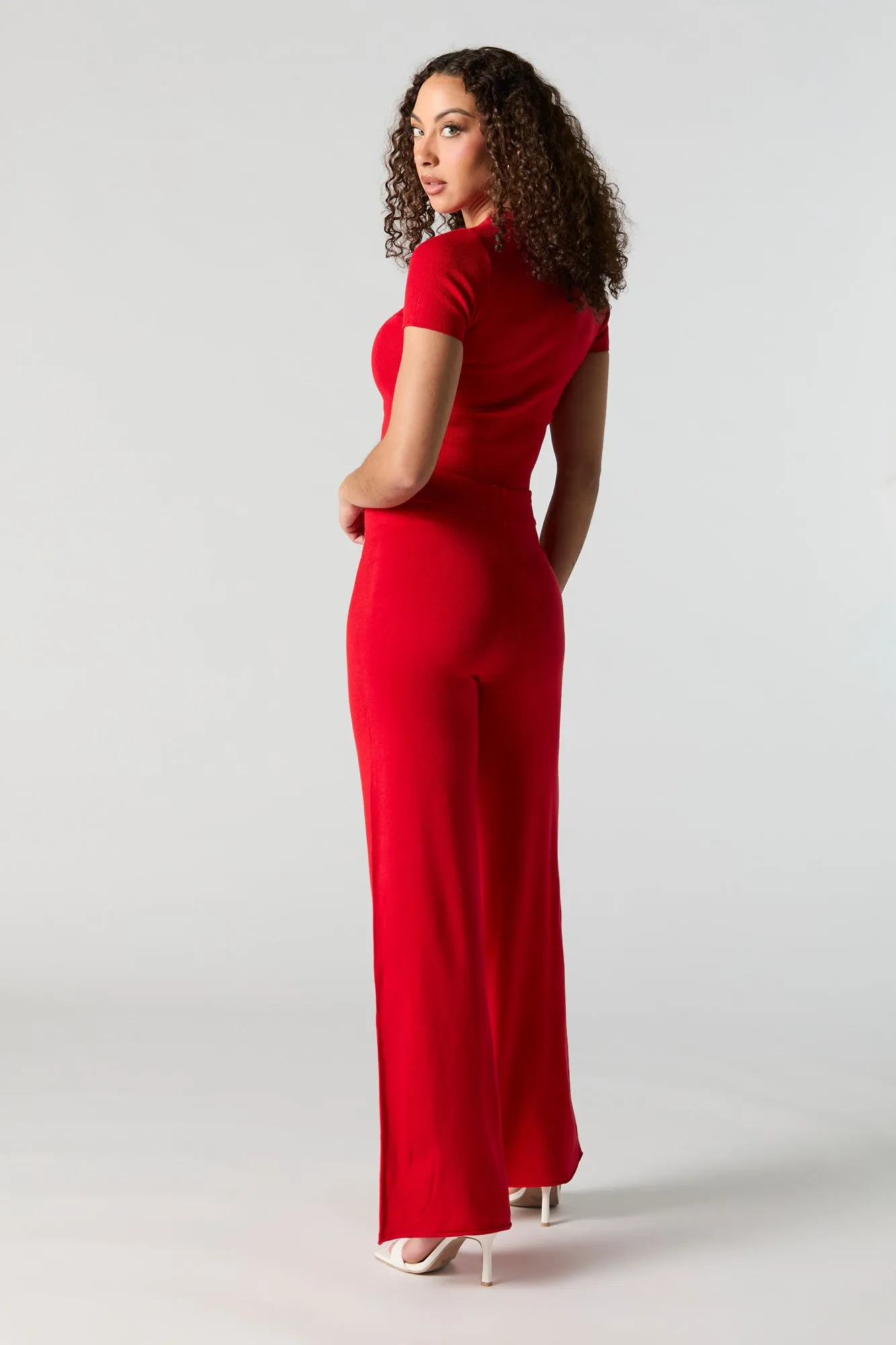 Knit High Rise Wide Leg Pant sold by Urban Planet product image thumbnail 3