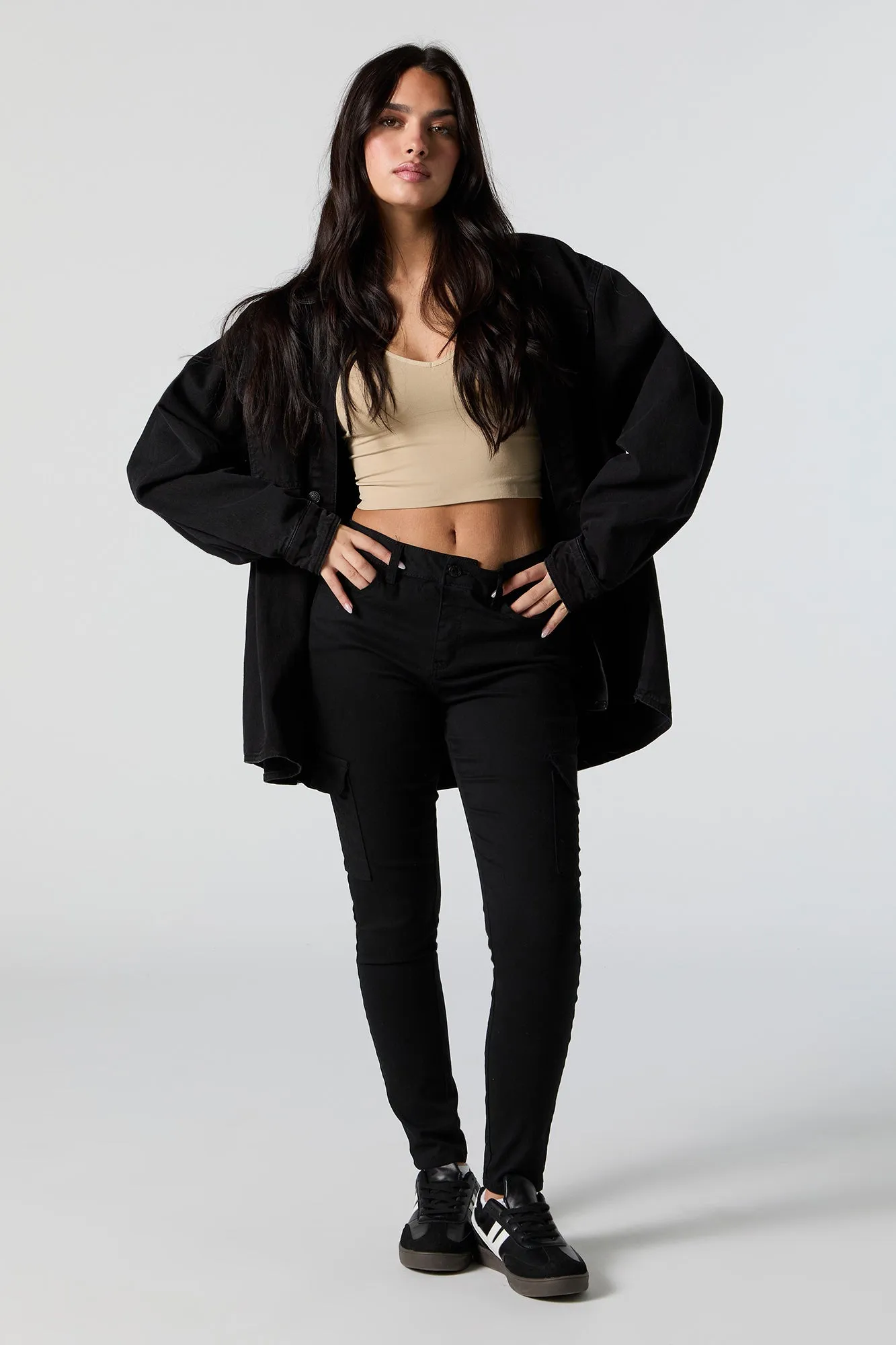 Pantalon cargo ajusté à taille haute et remonte-fesses sold by Urban Planet product image thumbnail 4