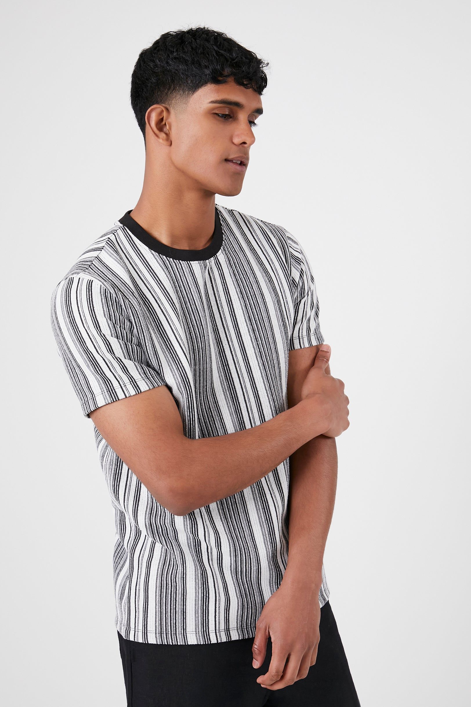 Textured Striped T-Shirt sold by Urban Planet product image thumbnail 2