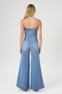 Justaucorps à jambe large en denim avec décolleté en coeur sold by Urban Planet