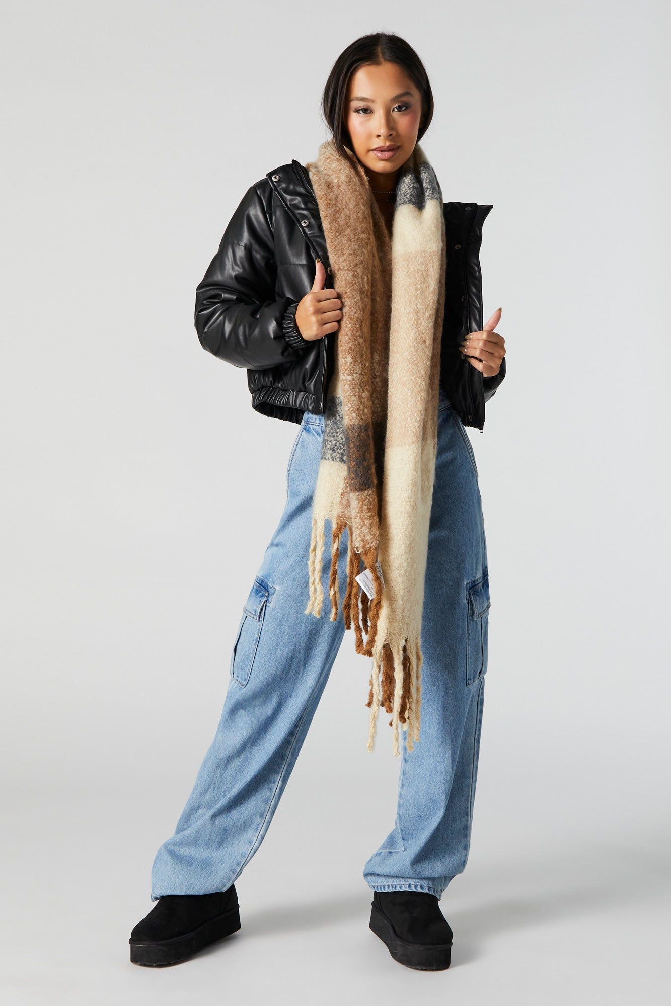 Faux Leather Puffer Jacket sold by Urban Planet product image thumbnail 3