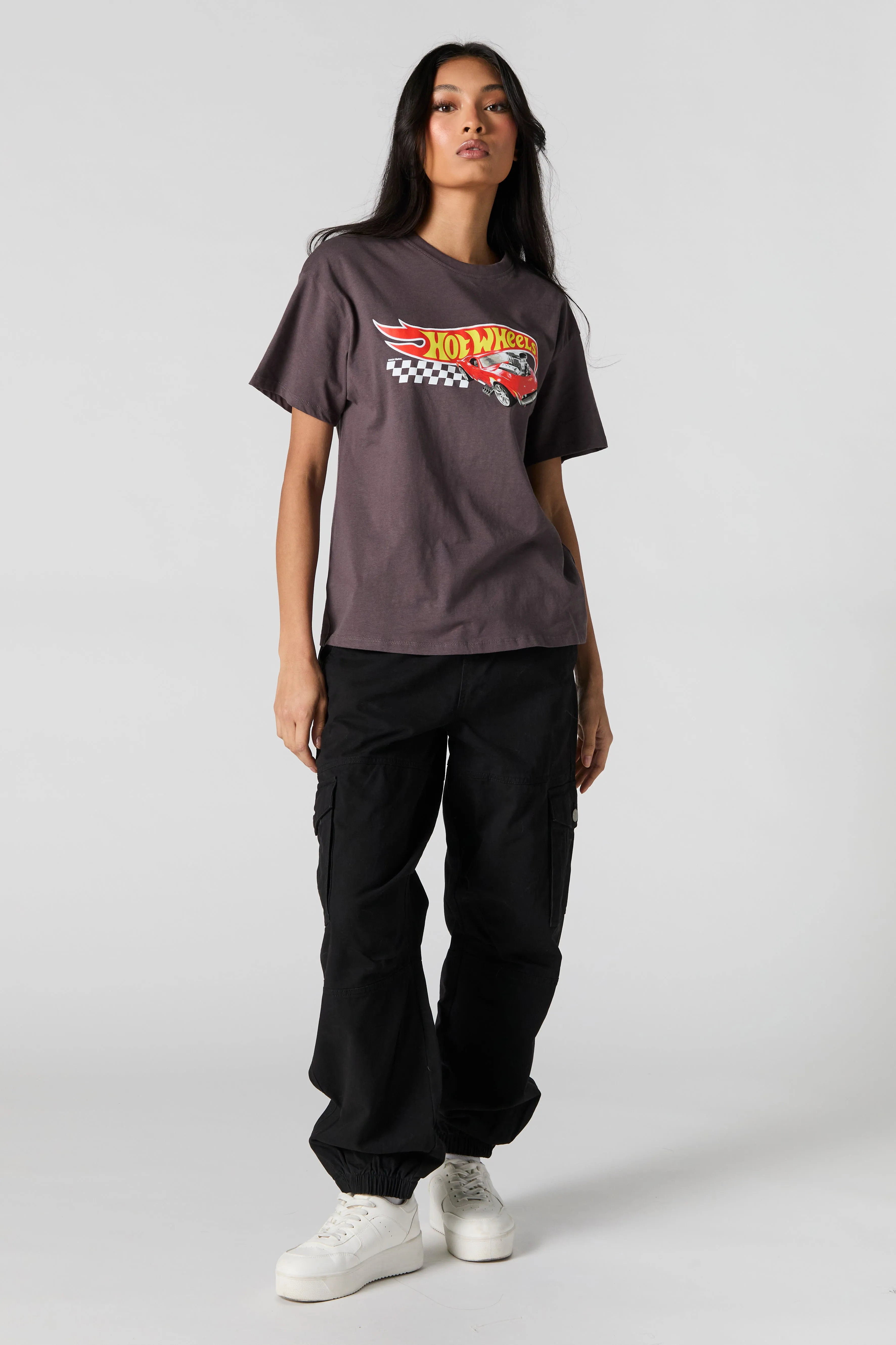 Hot Wheels™ Charcoal Graphic Boyfriend T-Shirt sold by Urban Planet product image thumbnail 3