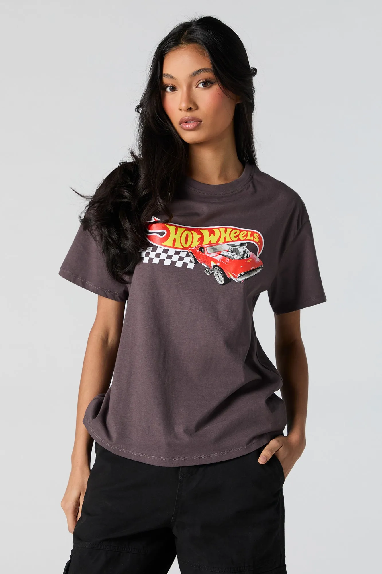 Hot Wheels™ Charcoal Graphic Boyfriend T-Shirt sold by Urban Planet product image thumbnail 2