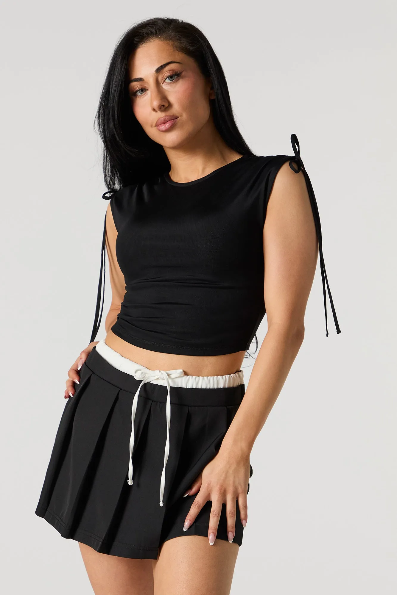 Mesh Drawstring Shoulder Tank sold by Urban Planet