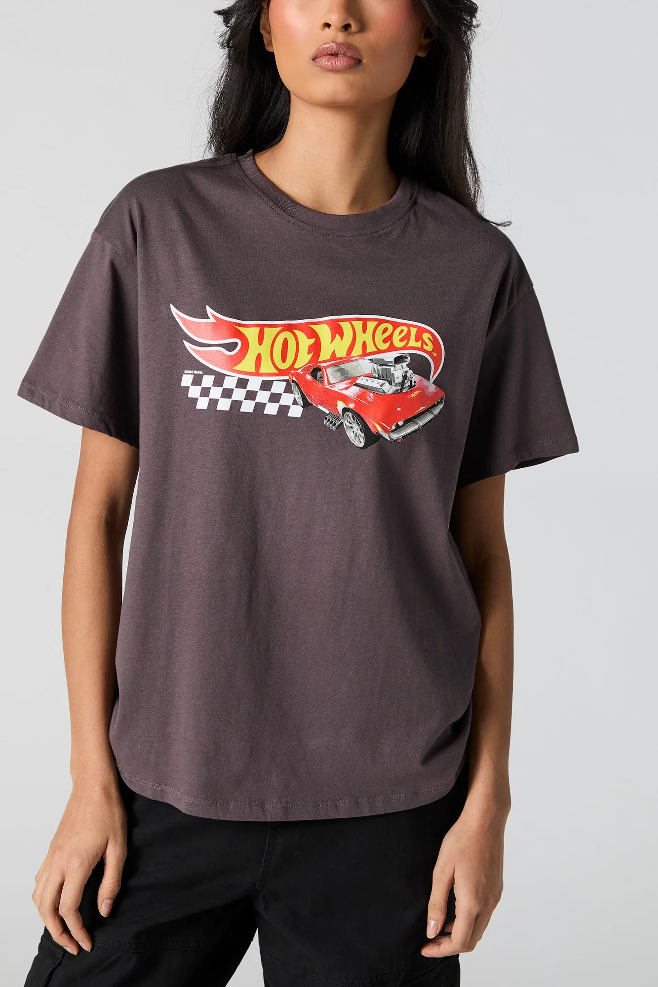Hot Wheels™ Charcoal Graphic Boyfriend T-Shirt sold by Urban Planet