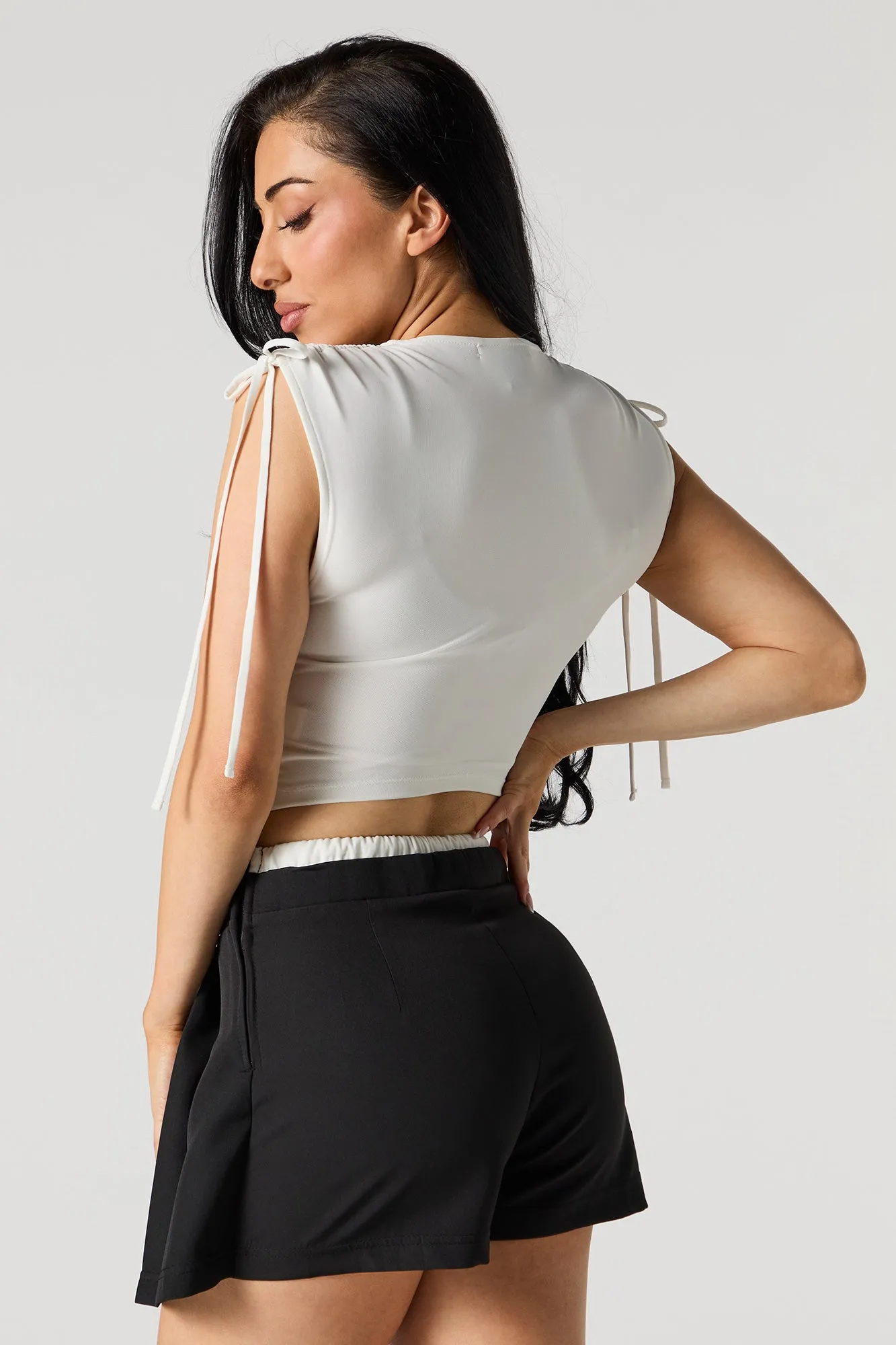 Mesh Drawstring Shoulder Tank sold by Urban Planet product image thumbnail 5