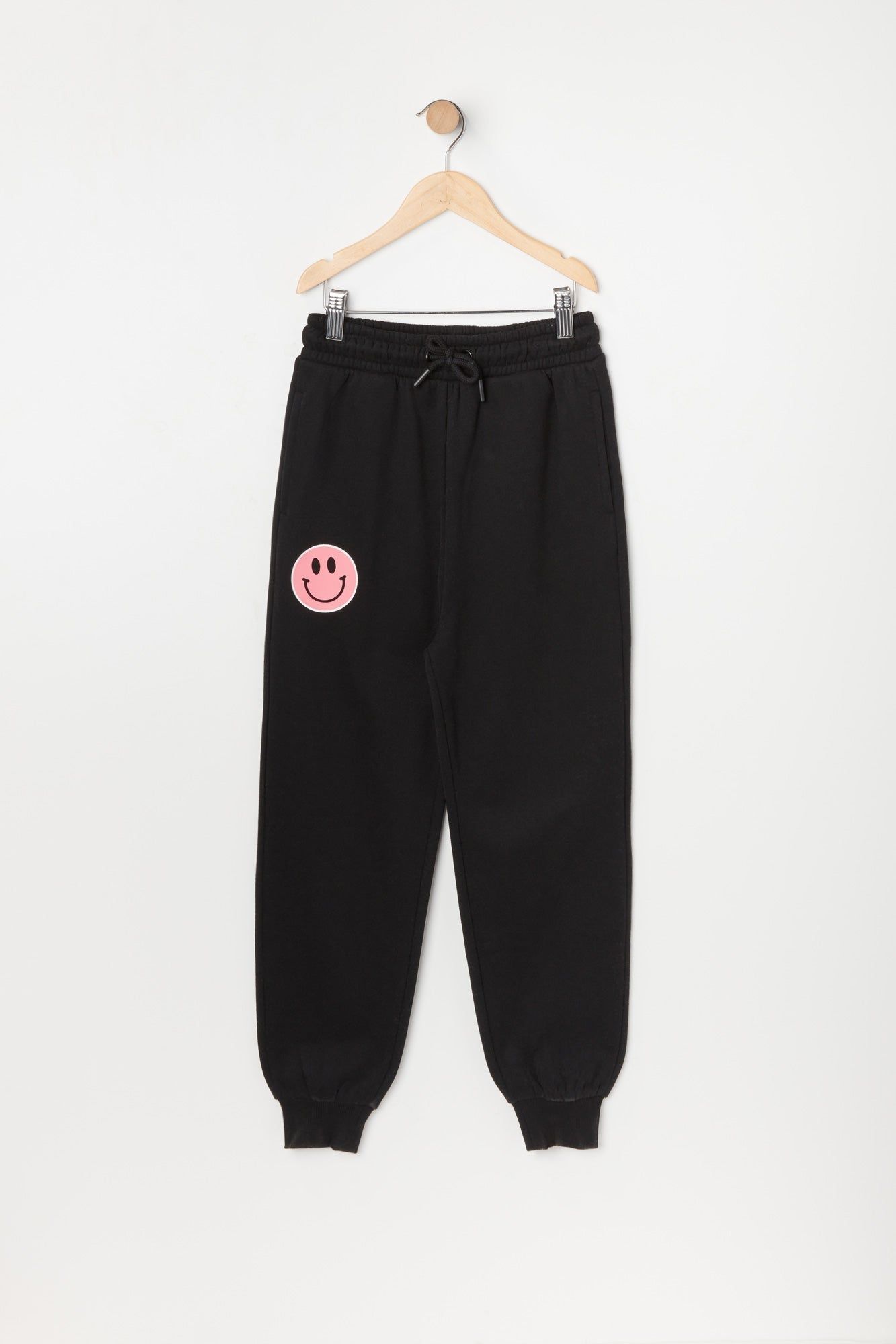 Girls Smiley Graphic Fleece Jogger sold by Urban Planet