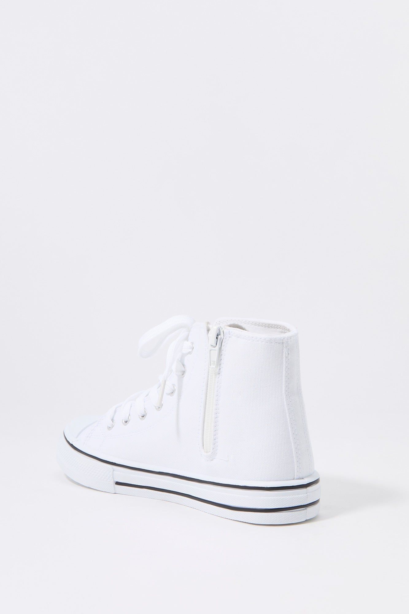 Girls white High Top Side Zip Sneaker sold by Urban Planet product image thumbnail 3