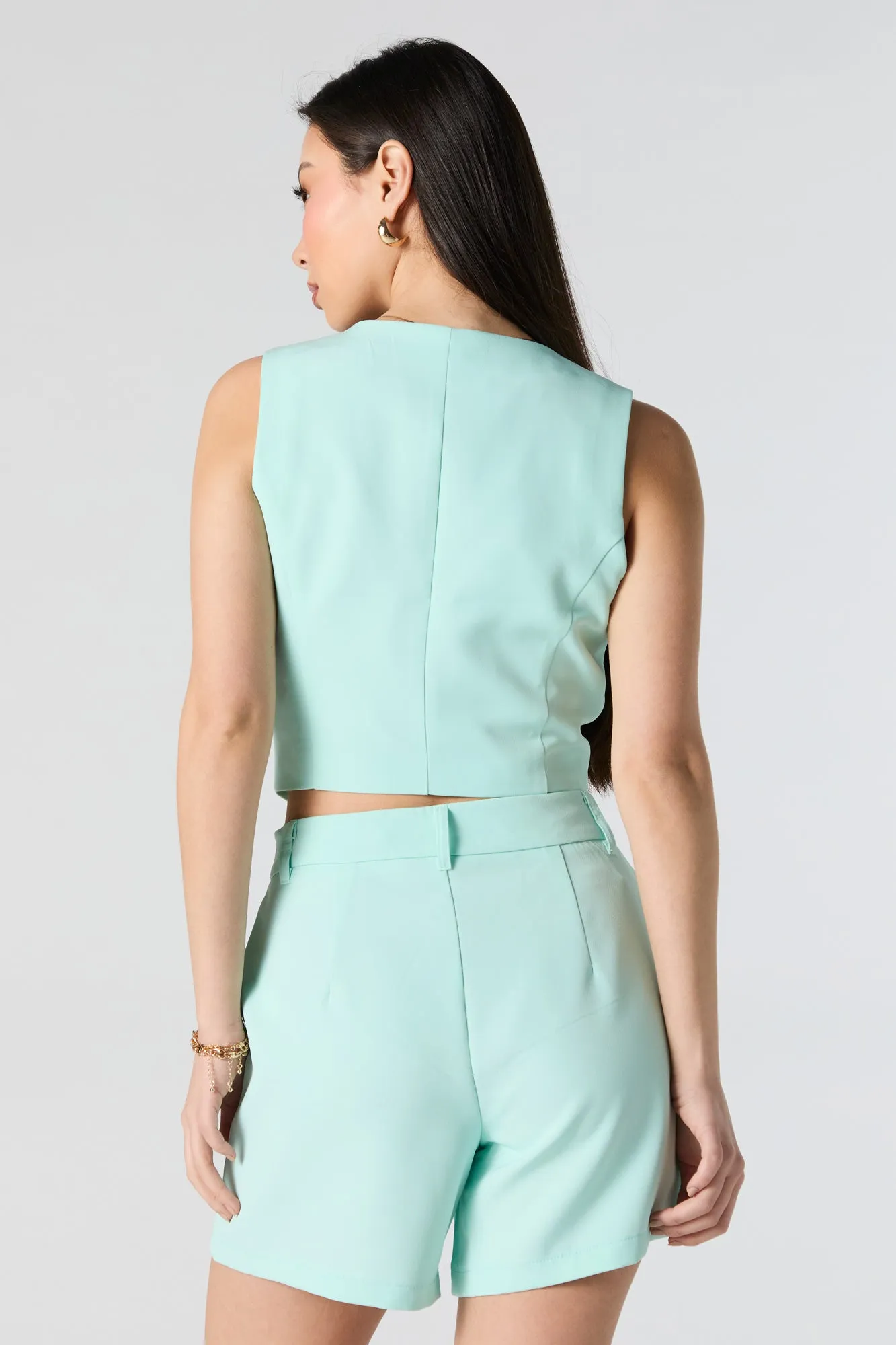 Buttoned Cropped Vest sold by Urban Planet product image thumbnail 3