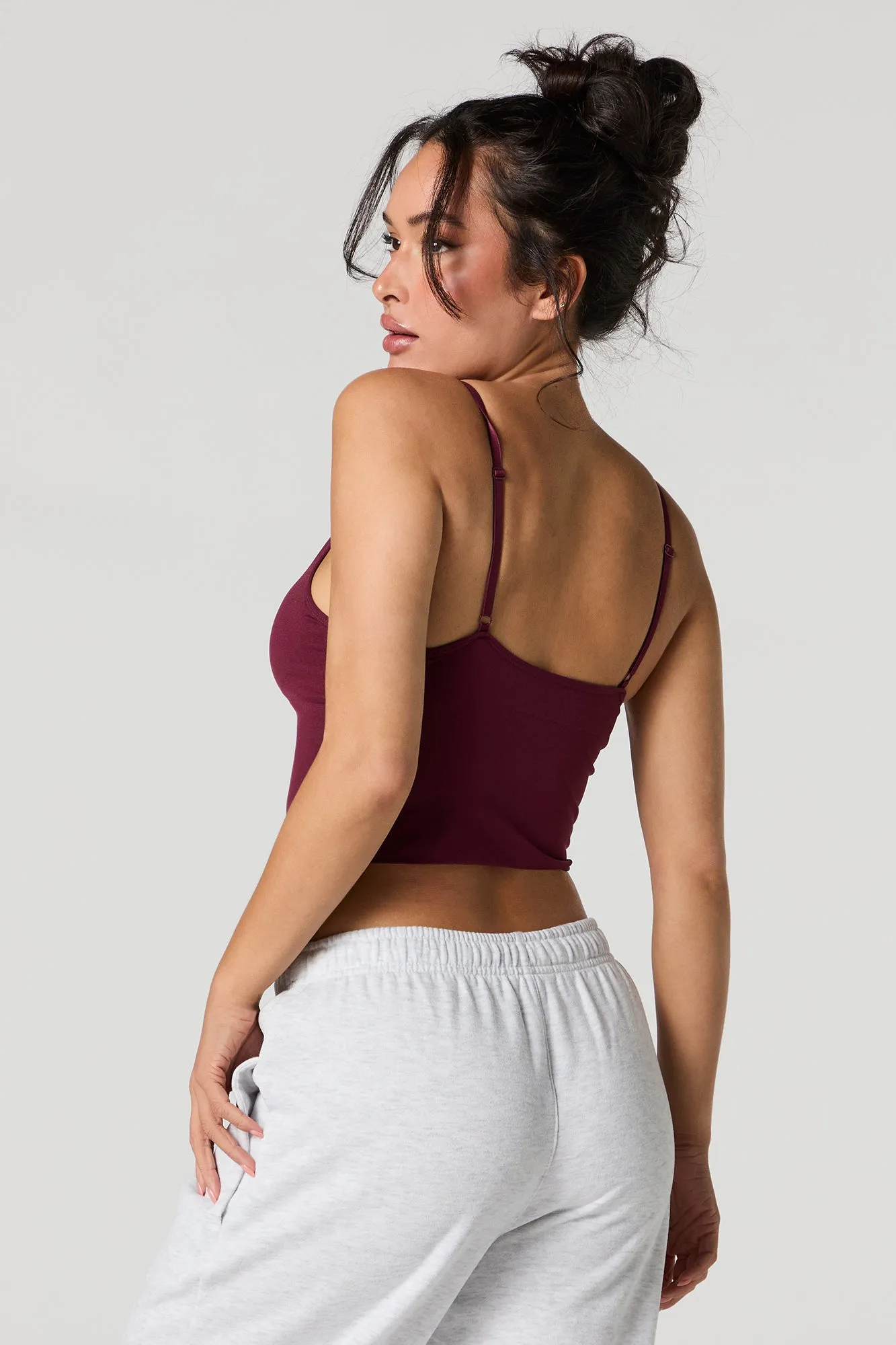 Seamless Scoop Neck Tank with Built In Bra Cups sold by Urban Planet product image thumbnail 2