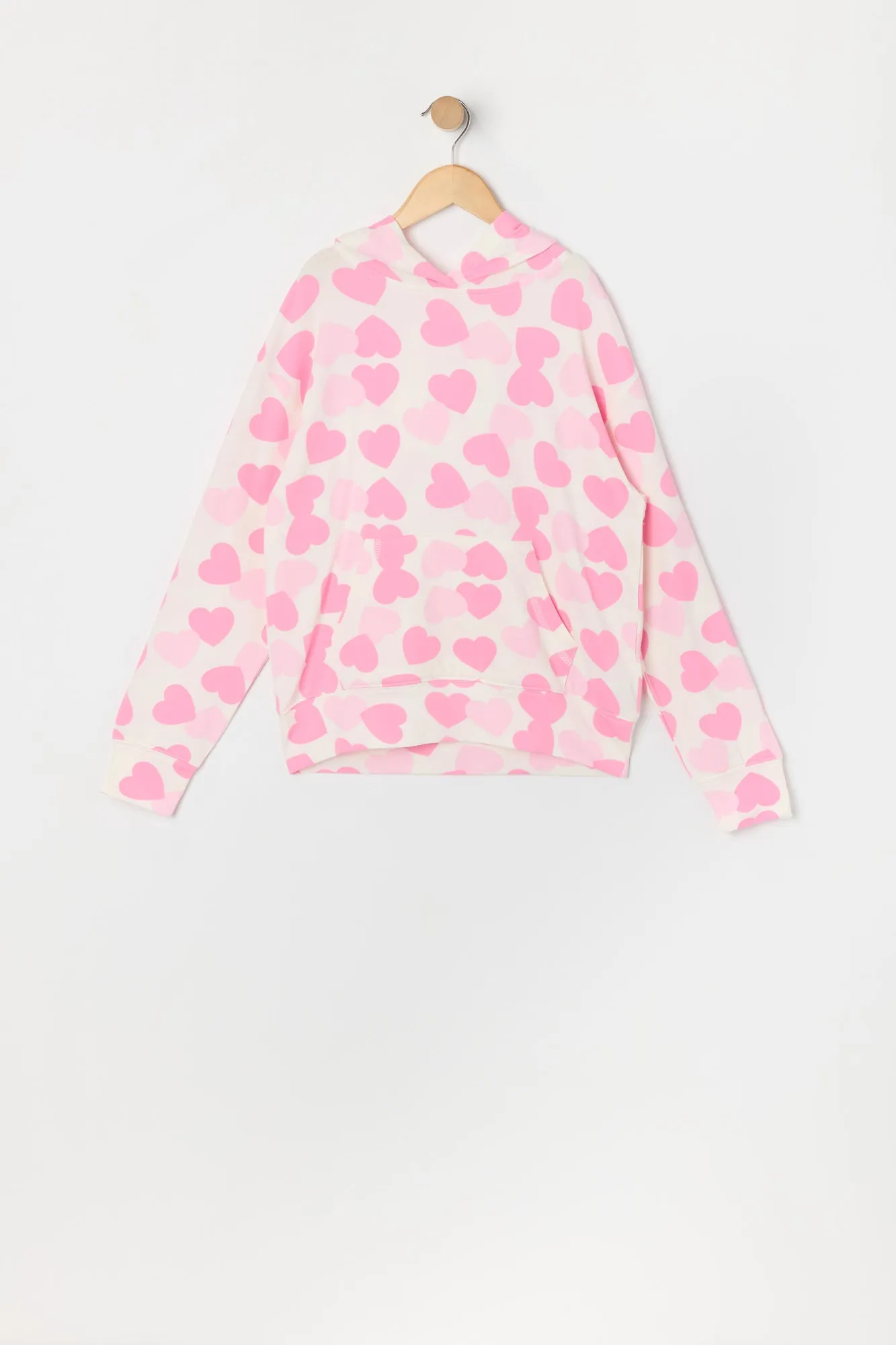 Haut à capuchon en molleton avec imprimé Coeur pour fille sold by Urban Planet