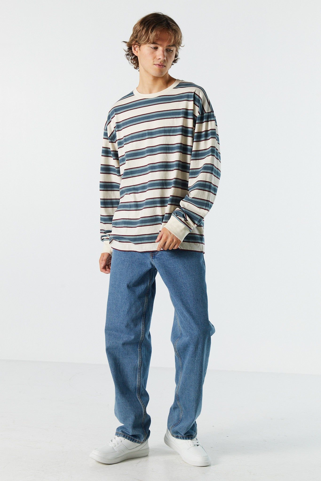 Striped Relaxed Long Sleeve Top sold by Urban Planet product image thumbnail 3