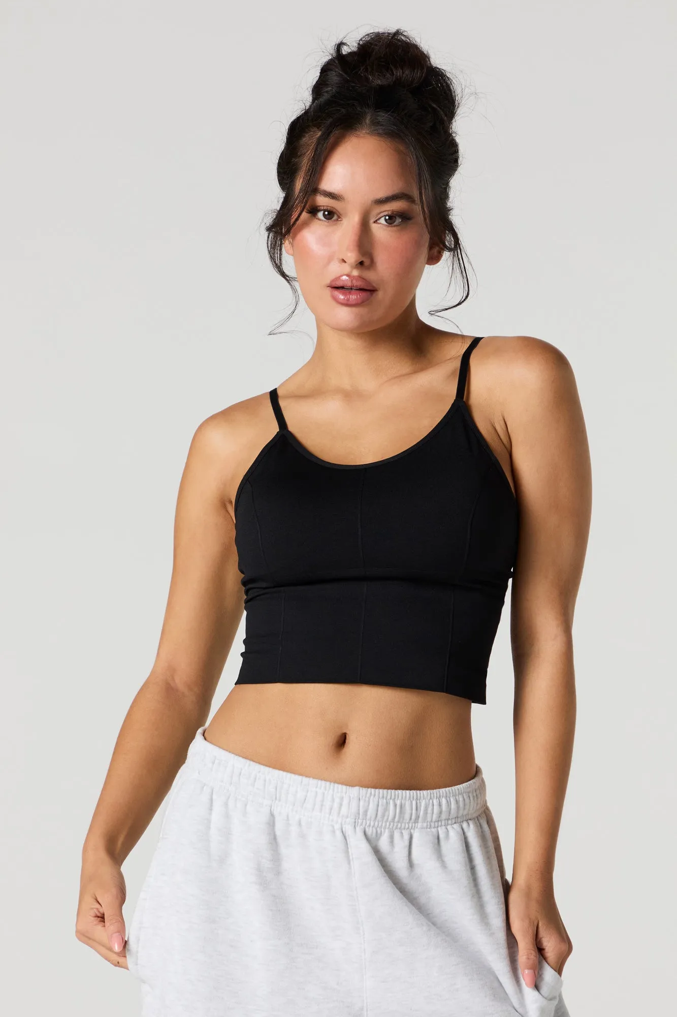 Seamless Scoop Neck Tank with Built In Bra Cups sold by Urban Planet product image thumbnail 4
