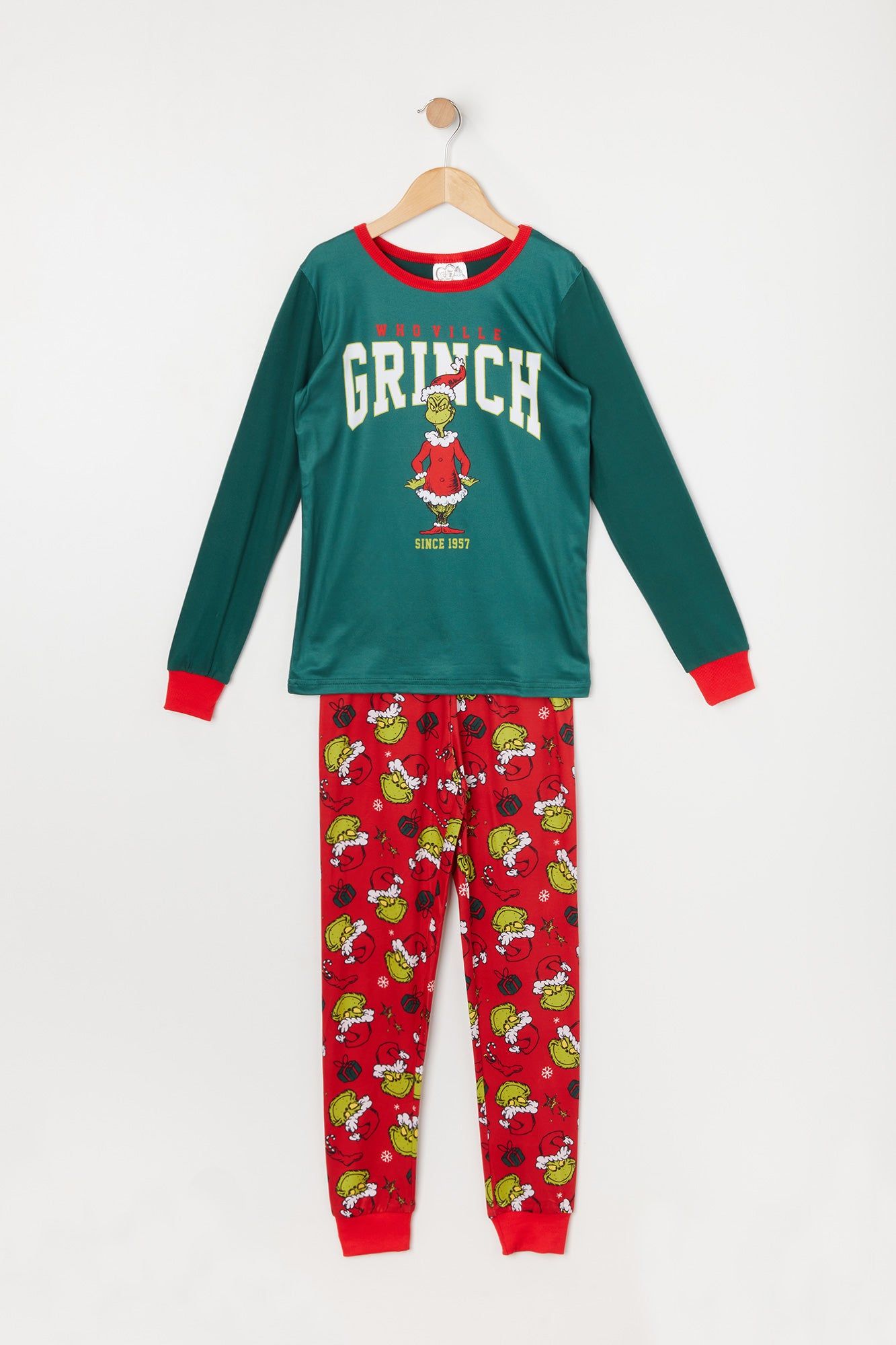Girls The Grinch Graphic 2 Piece Pajama Set sold by Urban Planet
