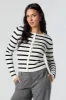 Striped Ribbed Knit Button-Up Sweater sold by Urban Planet
