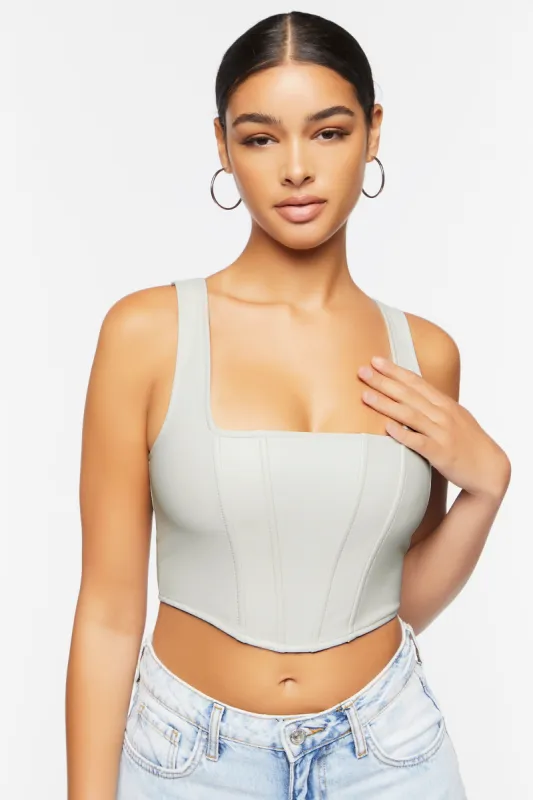 Faux Leather Corset Crop Top sold by Urban Planet