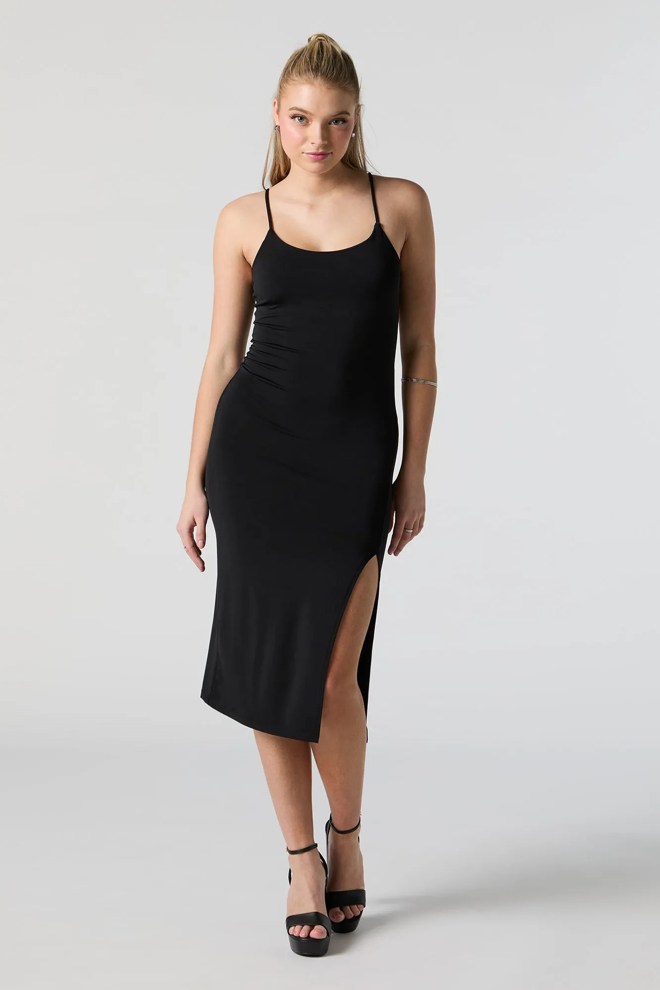 Bodycon Slit Midi Dress sold by Urban Planet product image thumbnail 4