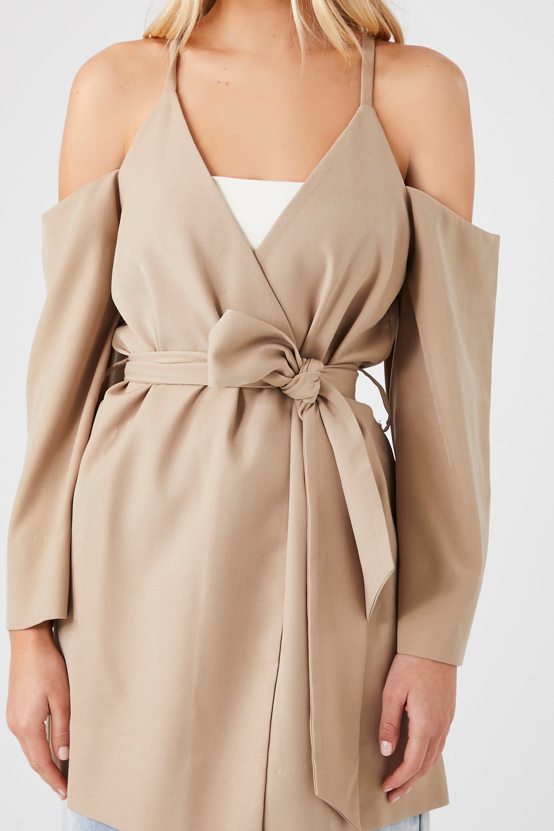 Open-Shoulder Wrap Jacket sold by Urban Planet product image thumbnail 4