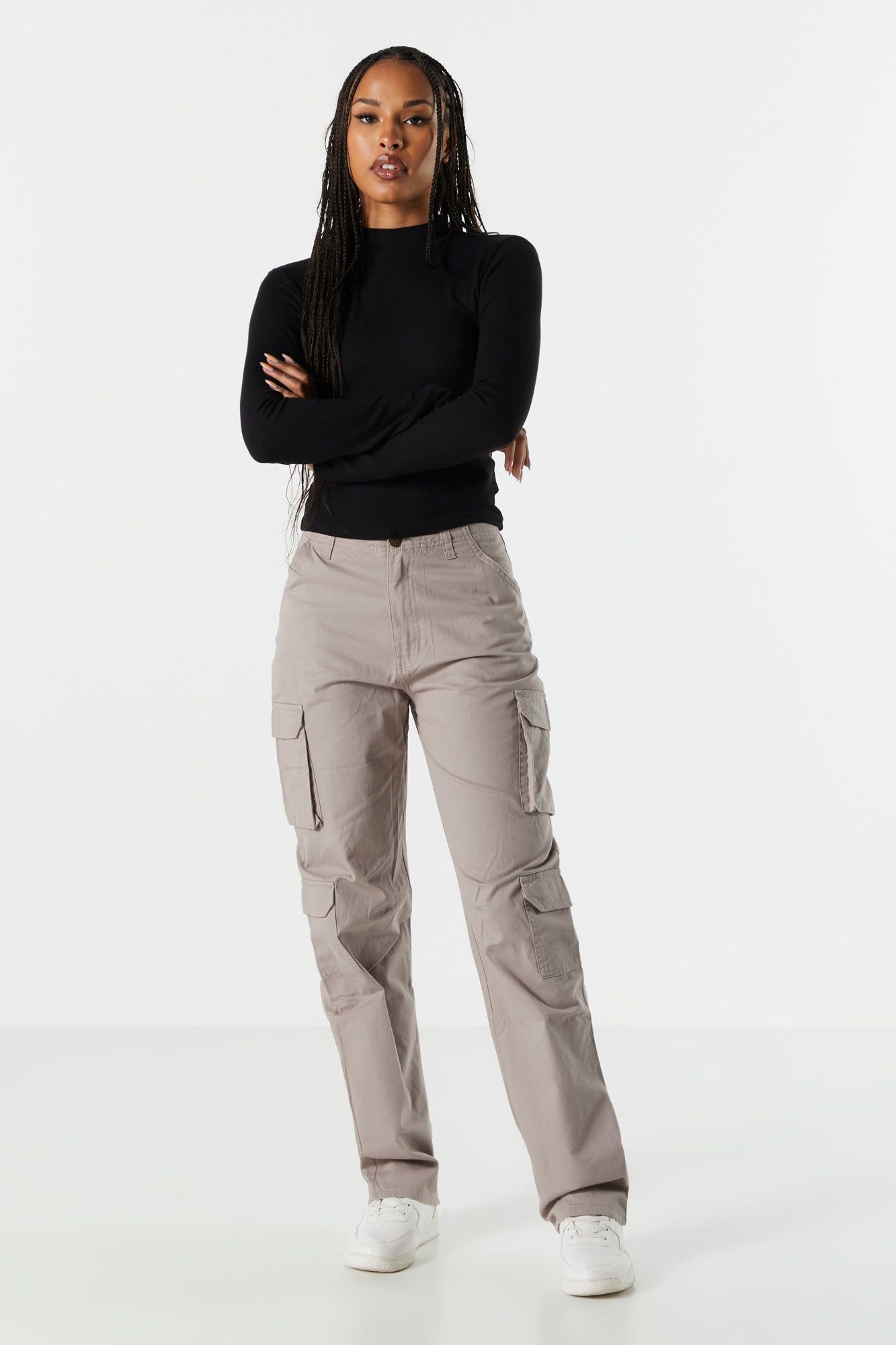 Ribbed Mock Neck Long Sleeve Top sold by Urban Planet product image thumbnail 3