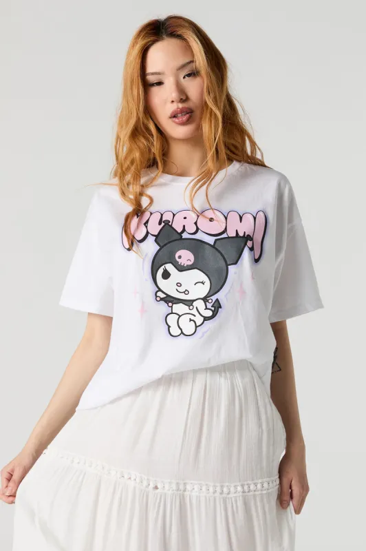 Kuromi Graphic Boyfriend White T-Shirt made by Stitches