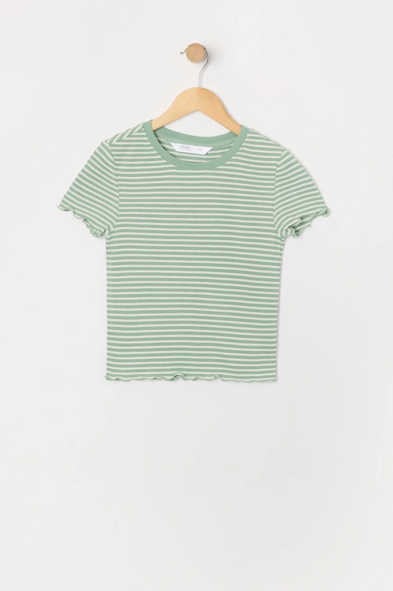 T-shirt côtelé avec ourlet volanté pour fille sold by Urban Planet