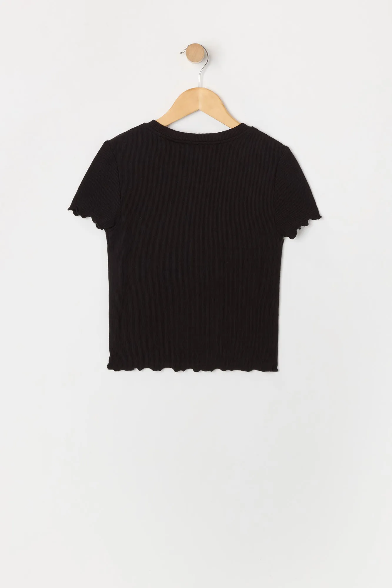 T-shirt côtelé avec ourlet volanté pour fille sold by Urban Planet product image thumbnail 4