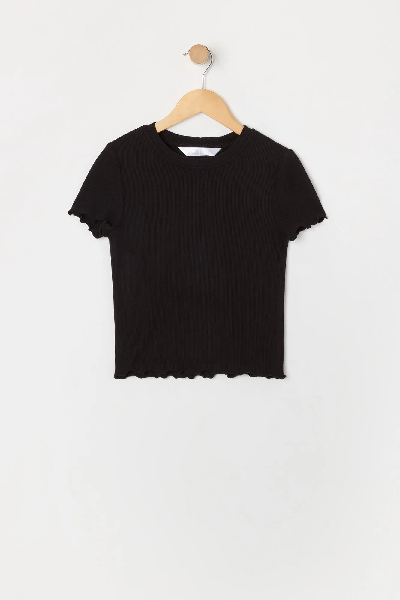 T-shirt côtelé avec ourlet volanté pour fille sold by Urban Planet product image thumbnail 3