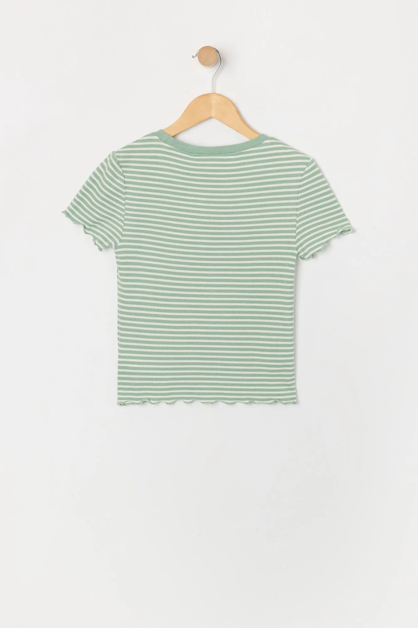 T-shirt côtelé avec ourlet volanté pour fille sold by Urban Planet product image thumbnail 2