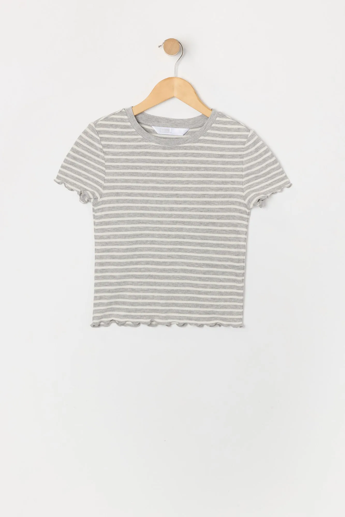T-shirt côtelé avec ourlet volanté pour fille sold by Urban Planet product image thumbnail 5