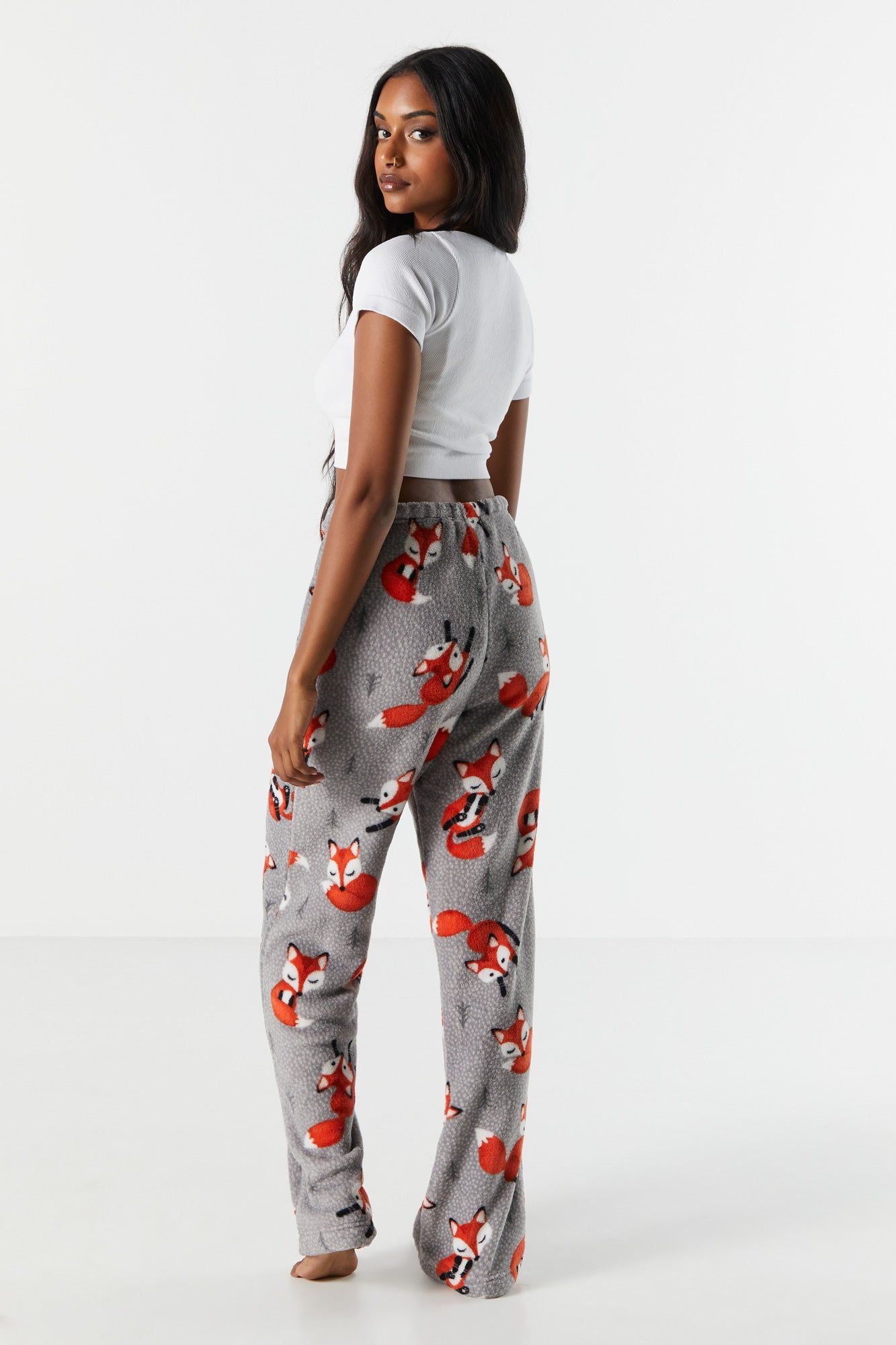 Fox Print Plush Pajama Pant sold by Urban Planet product image thumbnail 3