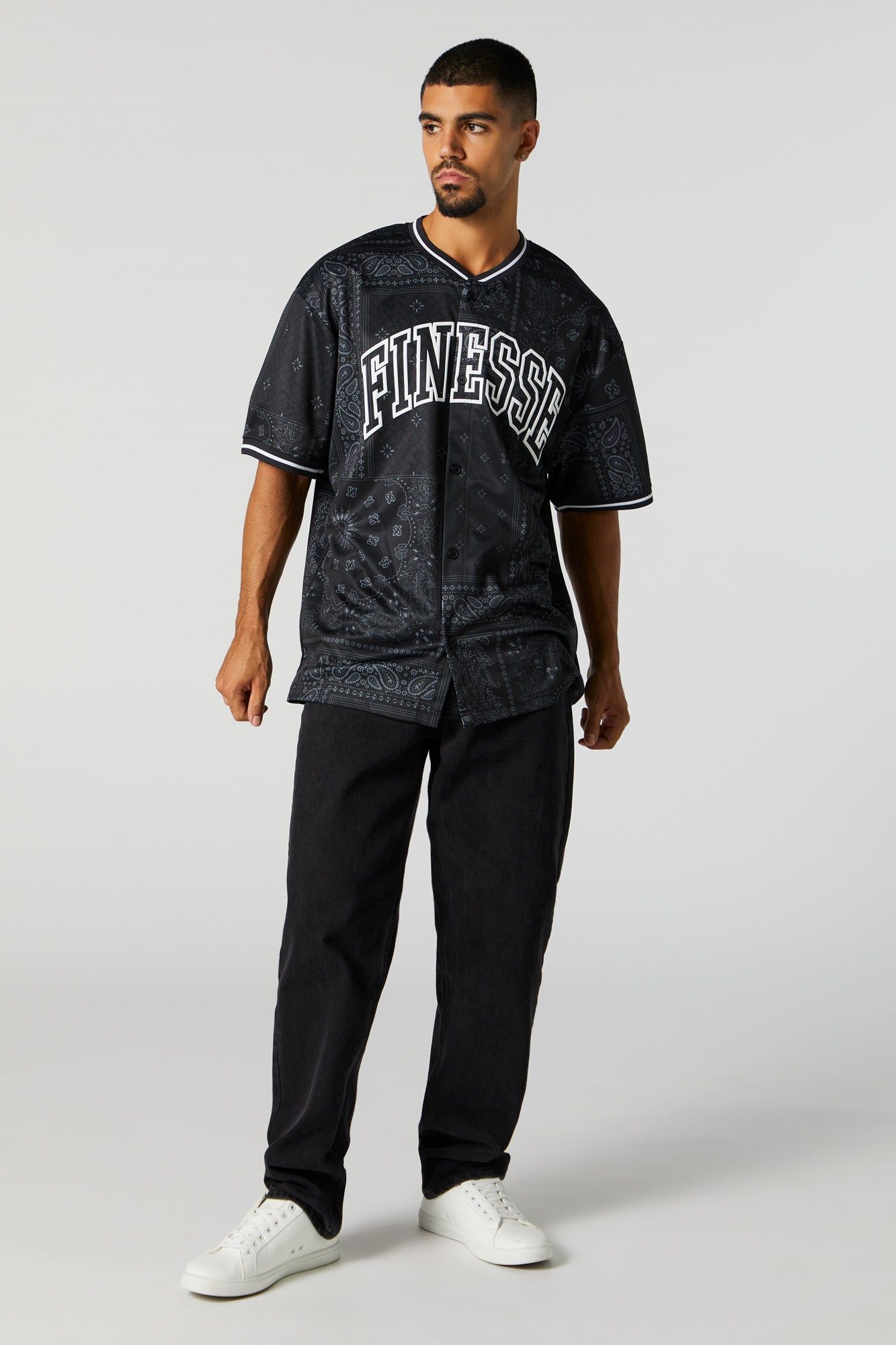 Finesse Graphic Button-Up Jersey sold by Urban Planet product image thumbnail 4