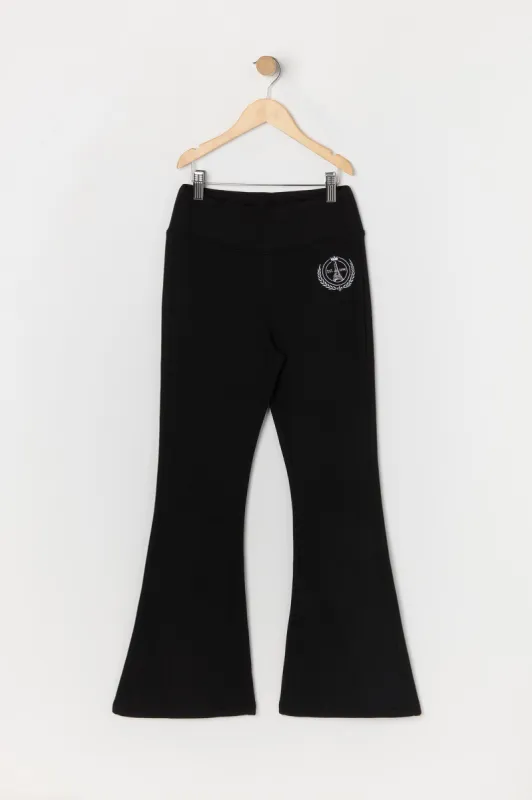 Girls Paris Embroidered Fleece Flare Pant sold by Urban Planet