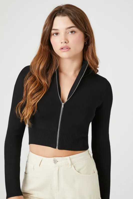 Knit Zip Up Sweater sold by Urban Planet