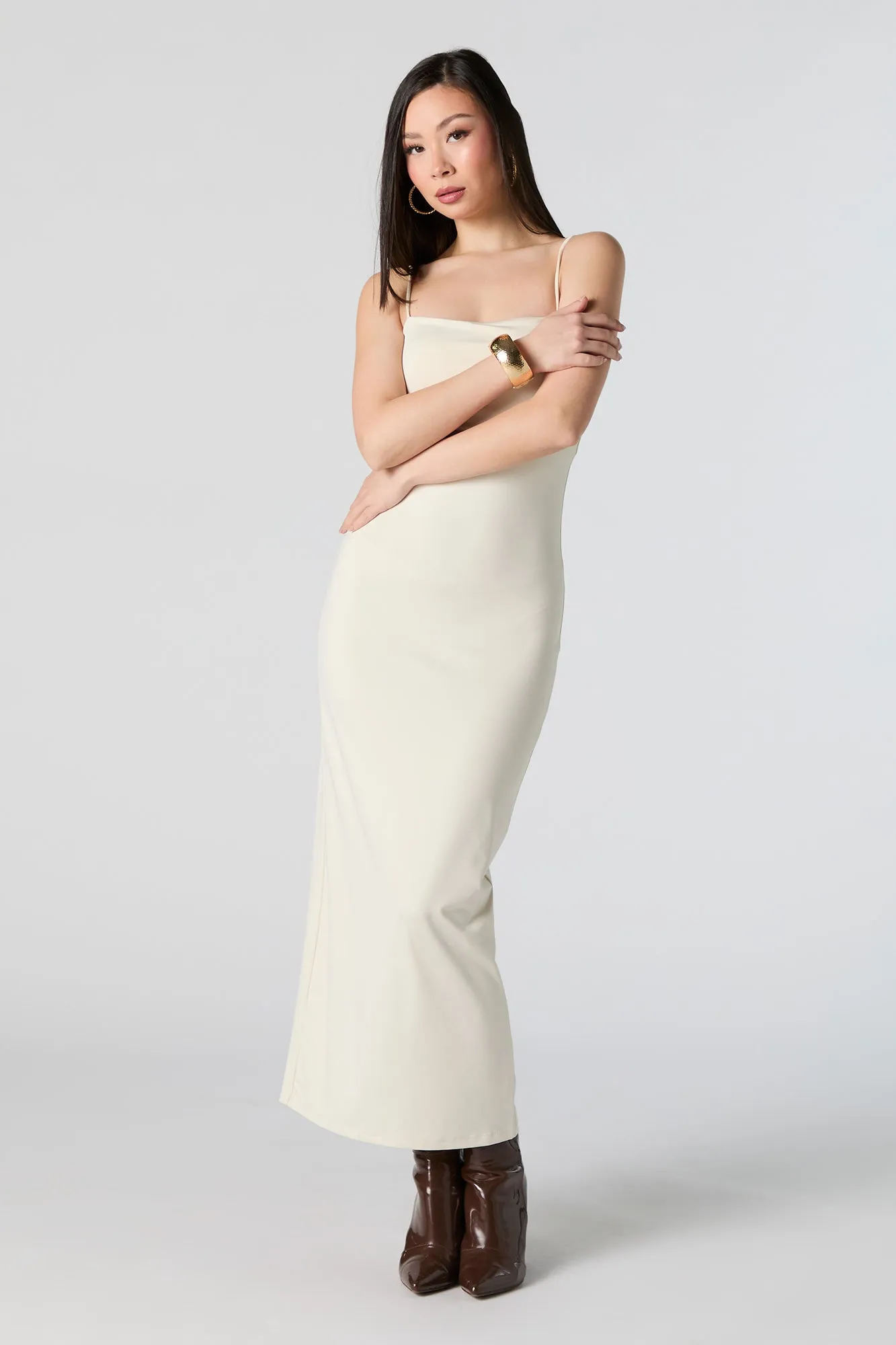 Contour Square Neck Slit Back Midi Dress sold by Urban Planet product image thumbnail 4