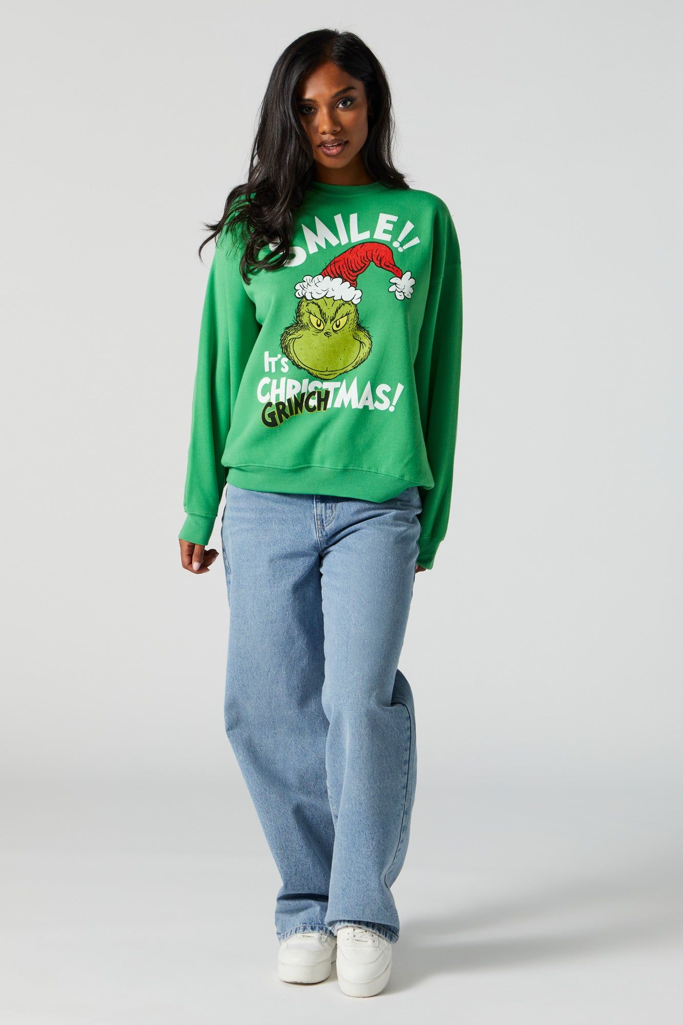 Xmas Grinch Fleece Graphic Sweatshirt sold by Urban Planet product image thumbnail 3