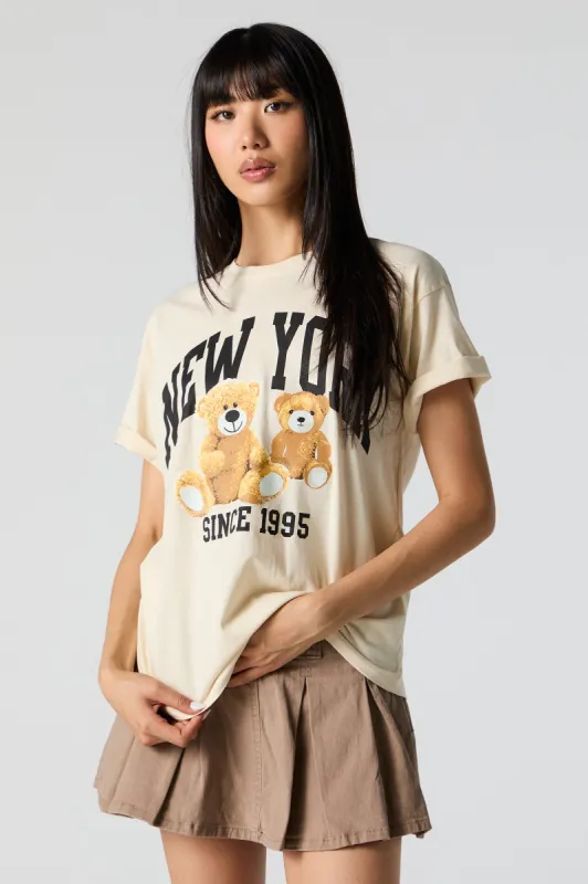 New York Bears Graphic Boyfriend T-Shirt sold by Urban Planet