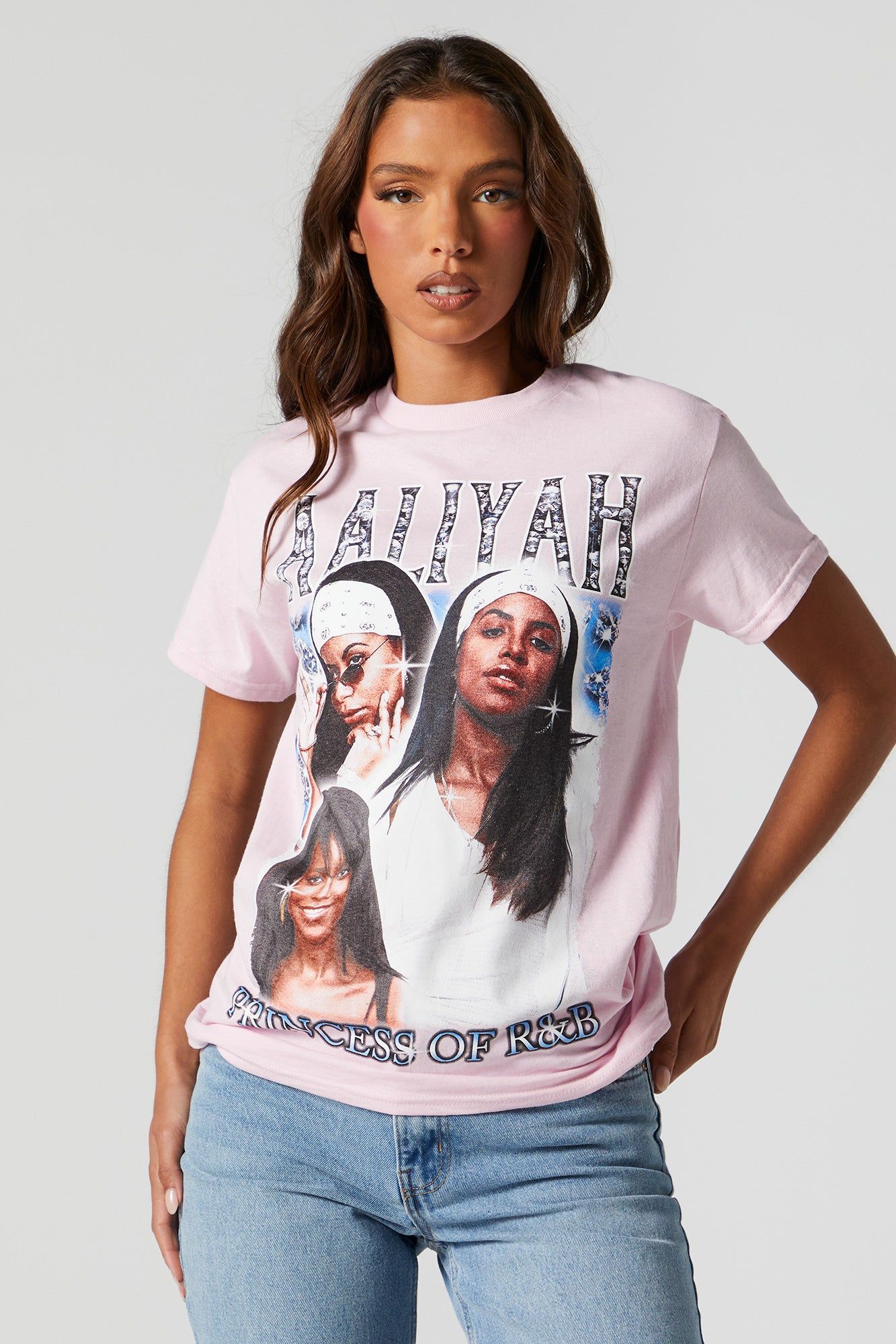 Aaliyah Graphic Boyfriend T-Shirt sold by Urban Planet