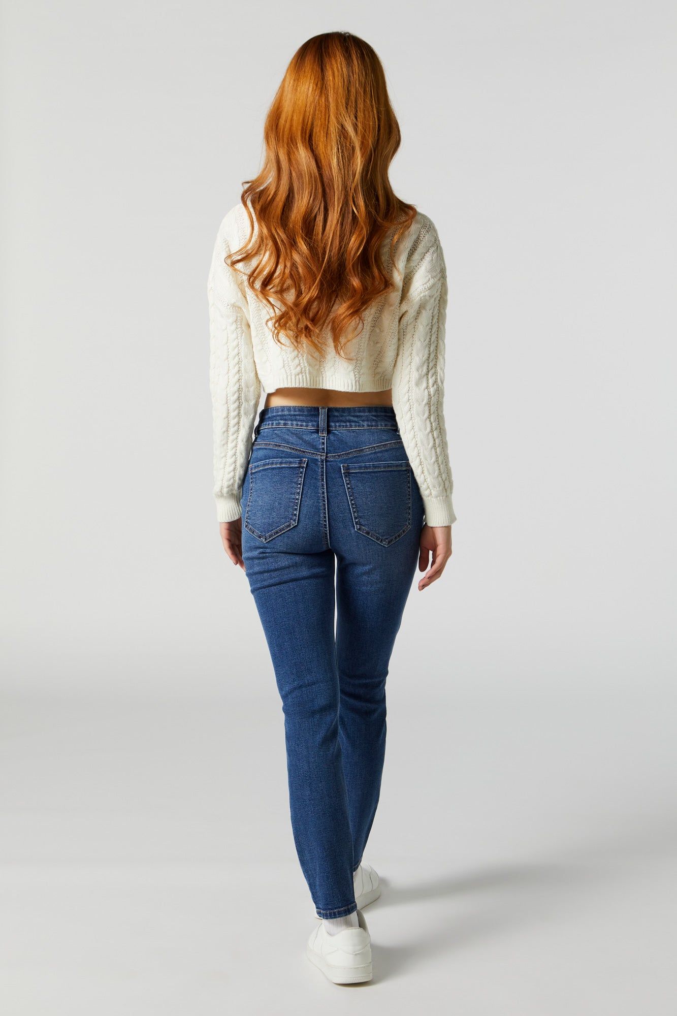 Jean Miami d'aspect usé délavé foncé à taille haute sold by Urban Planet product image thumbnail 3