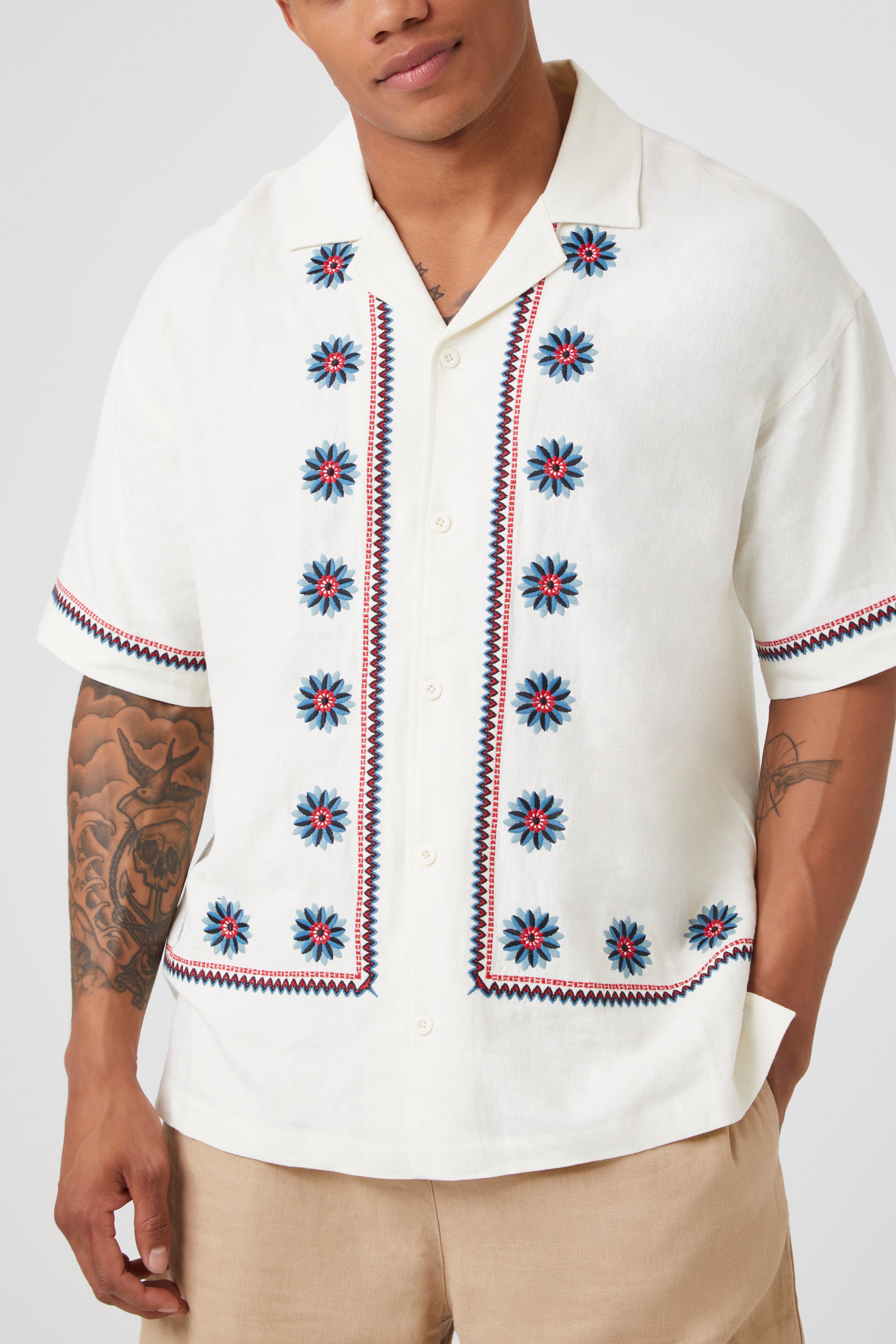 Haut boutonné avec motif floral brodé sold by Urban Planet product image thumbnail 10