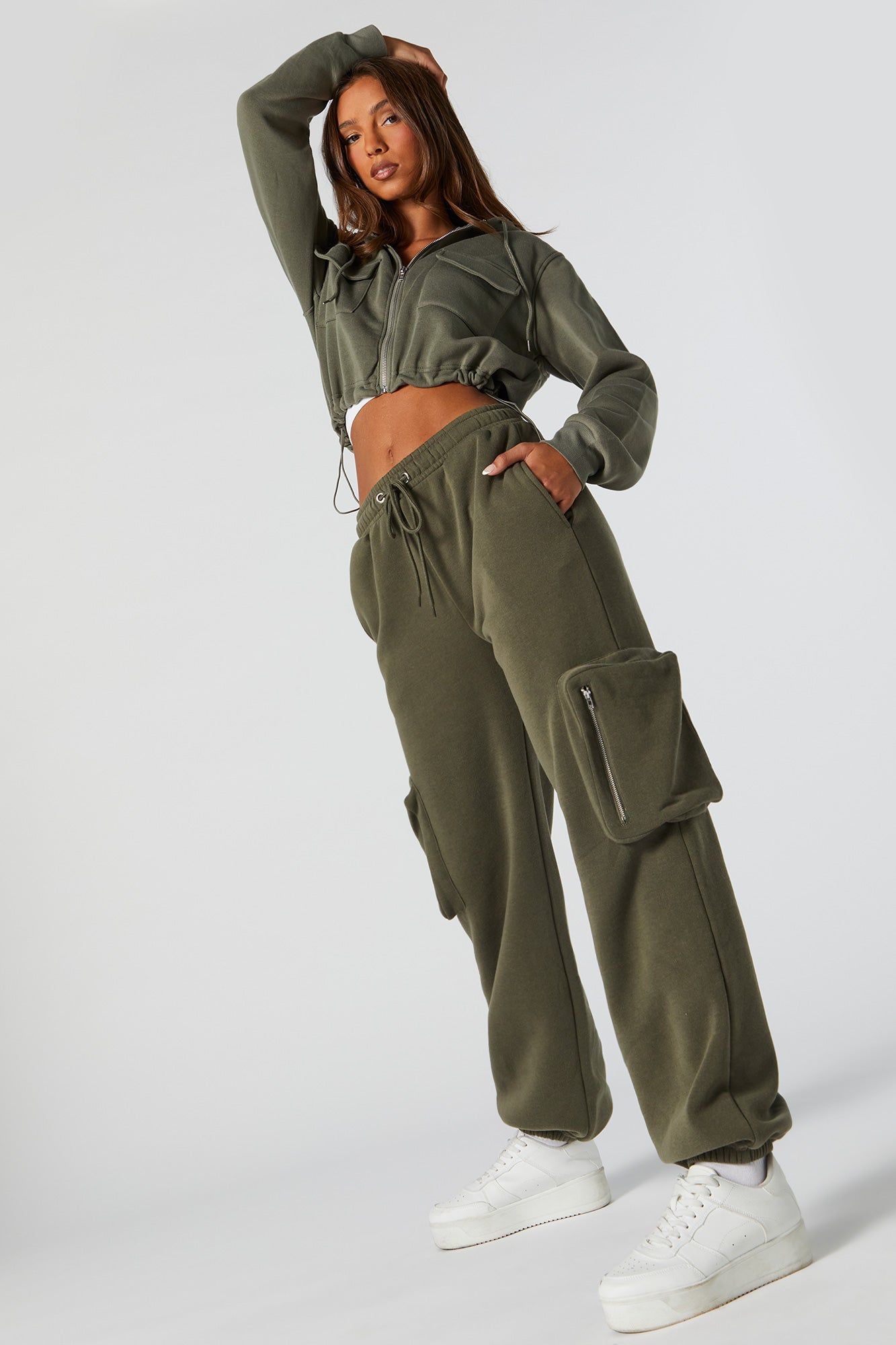 Jogger cargo en molleton avec fermeture à glissière sold by Urban Planet product image thumbnail 4