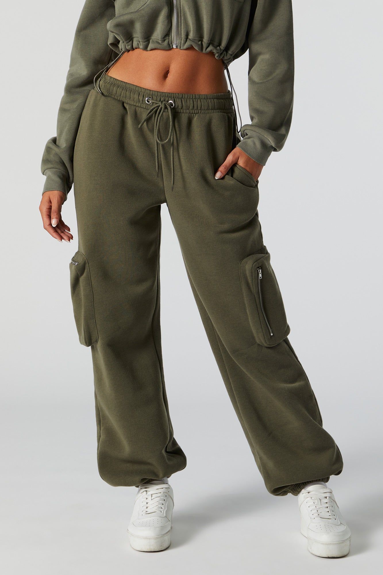 Jogger cargo en molleton avec fermeture à glissière sold by Urban Planet product image thumbnail 5