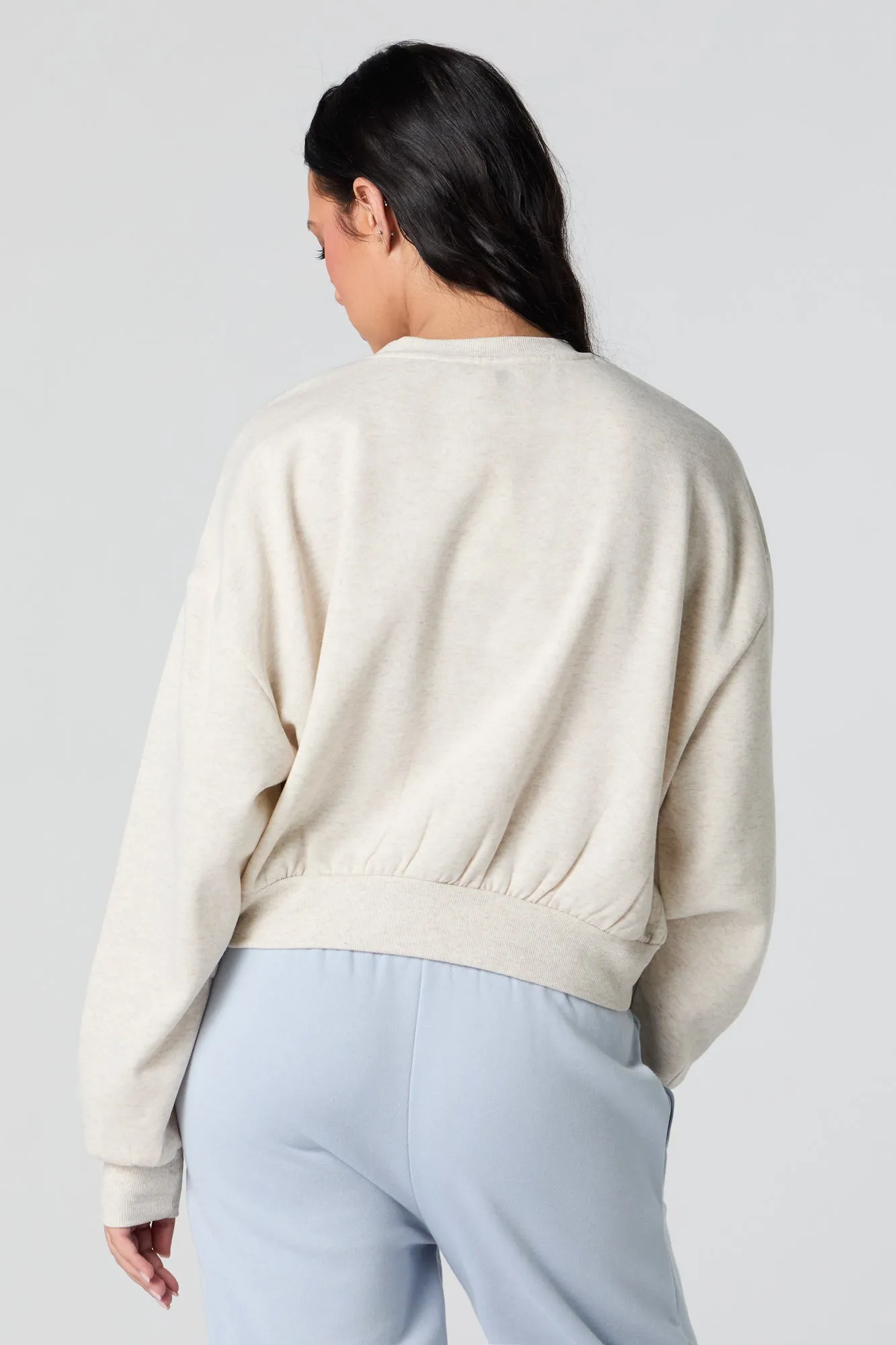 Los Angeles Embroidered Cropped Fleece Sweatshirt sold by Urban Planet product image thumbnail 3