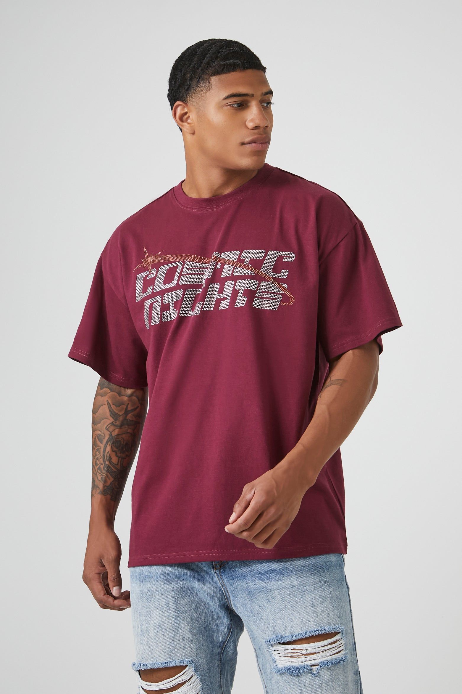 T-shirt à imprimé Cosmic Nights avec pierres du Rhin sold by Urban Planet