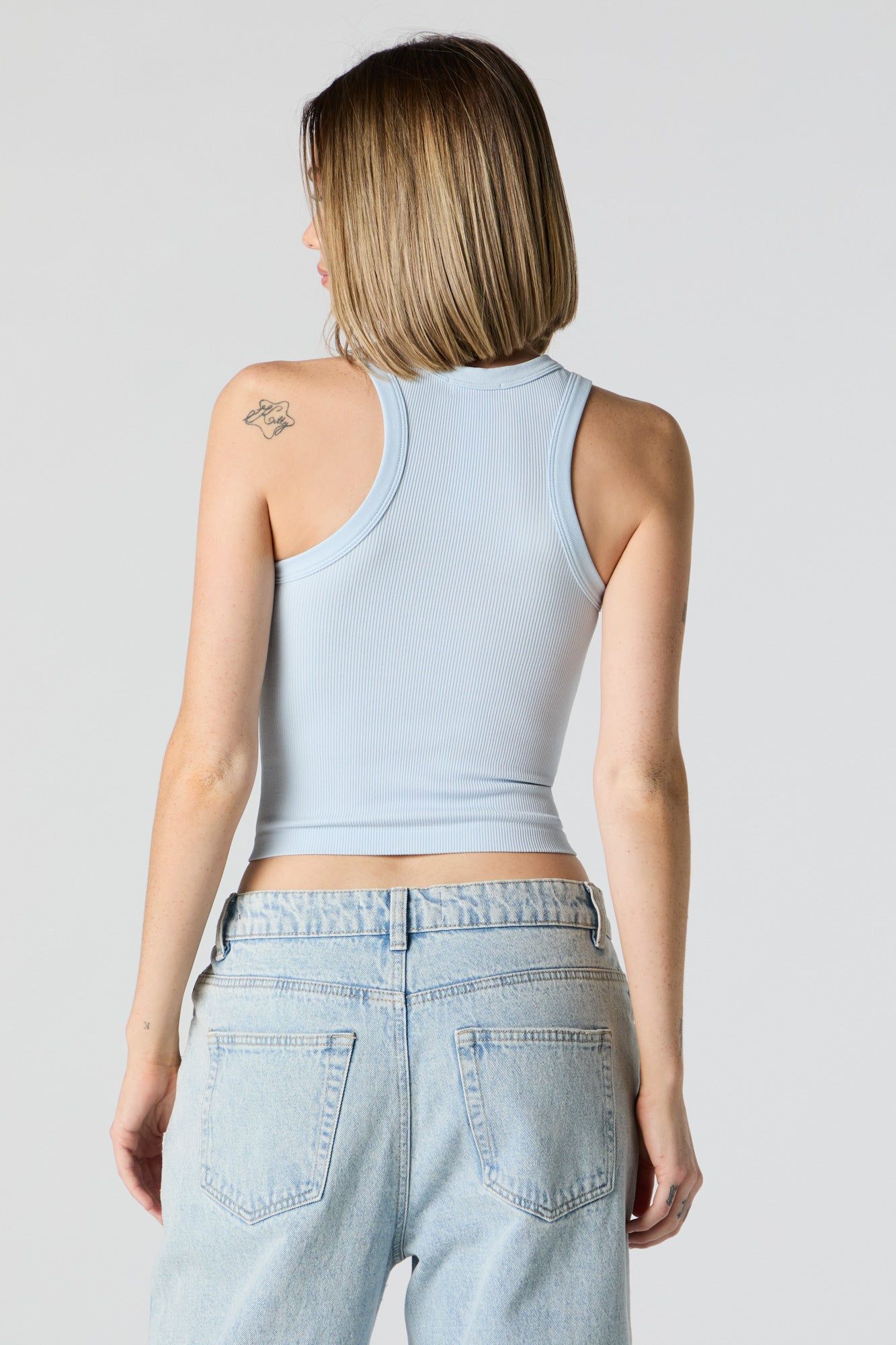 Seamless Ribbed High Neck Tank sold by Urban Planet product image thumbnail 2