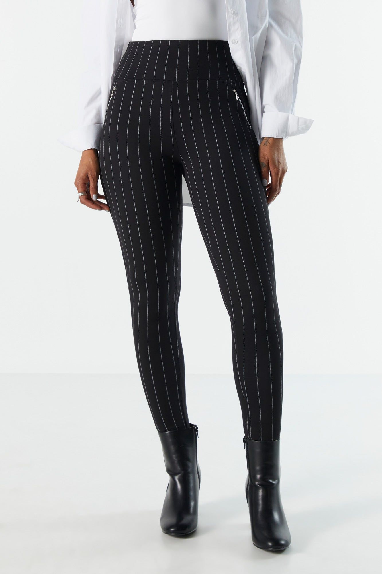 Pinstriped Super Soft Zip Pocket Legging sold by Urban Planet product image thumbnail 2