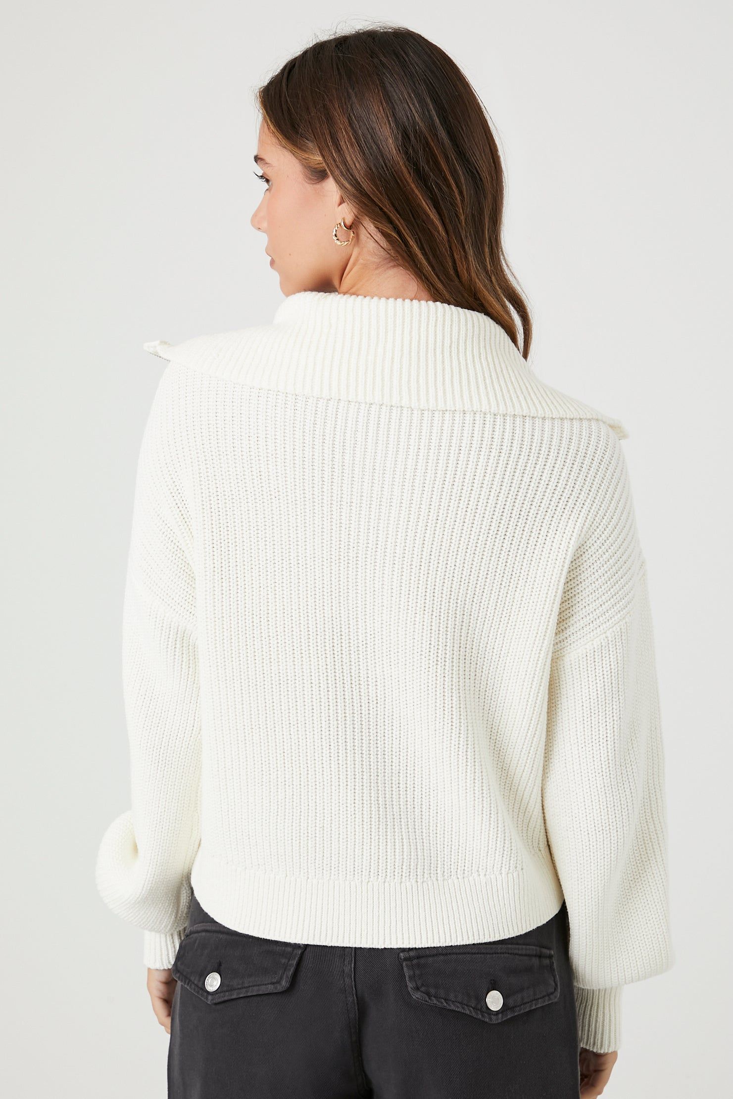 Half Zip Ribbed Knit Sweater sold by Urban Planet product image thumbnail 2